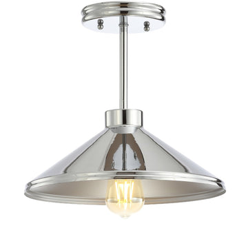 Cisco 11.75" Iron Modern Farmhouse LED Semi Flush Mount - JONATHAN Y